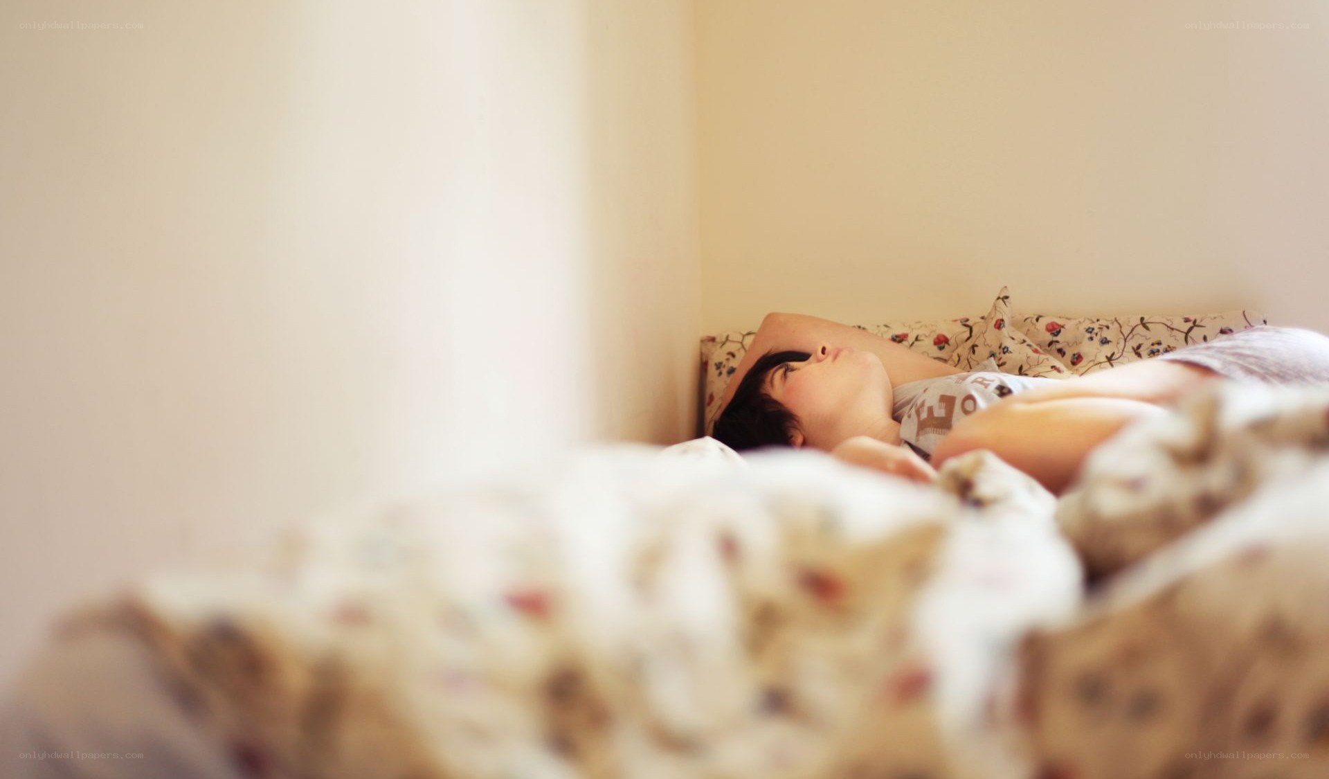 person sleeping in bed