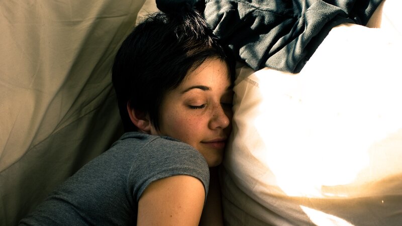 Person Sleeping in Bed — Gray, Peaceful