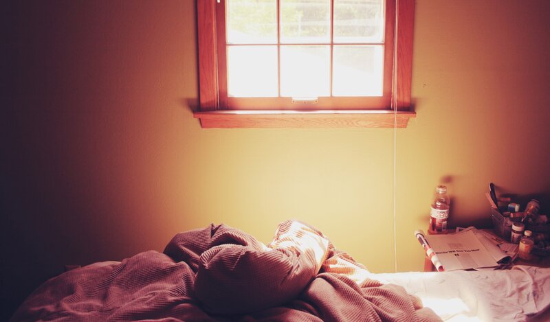 Person Sleeping in Bed — Yellow, Calm