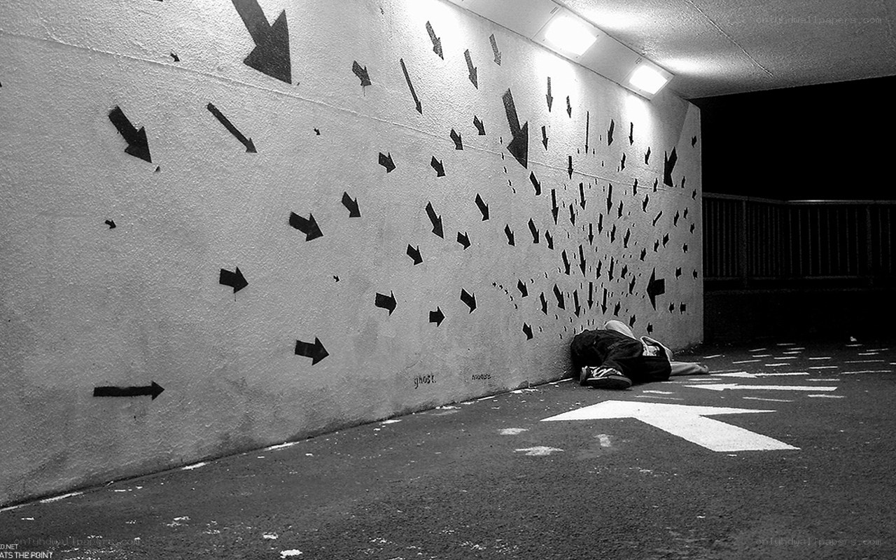 Person sleeping in tunnel