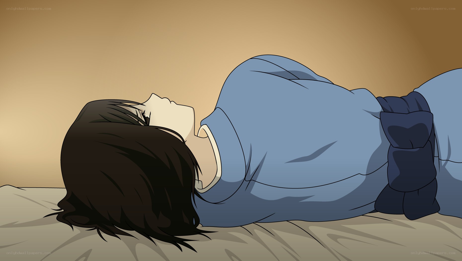 person sleeping on bed