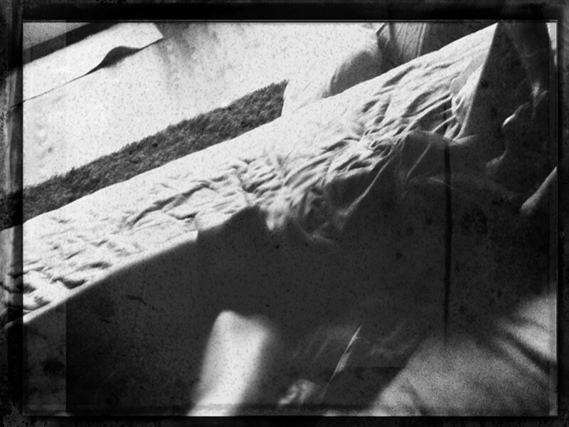 Person Sleeping on Bed — Black, Dark