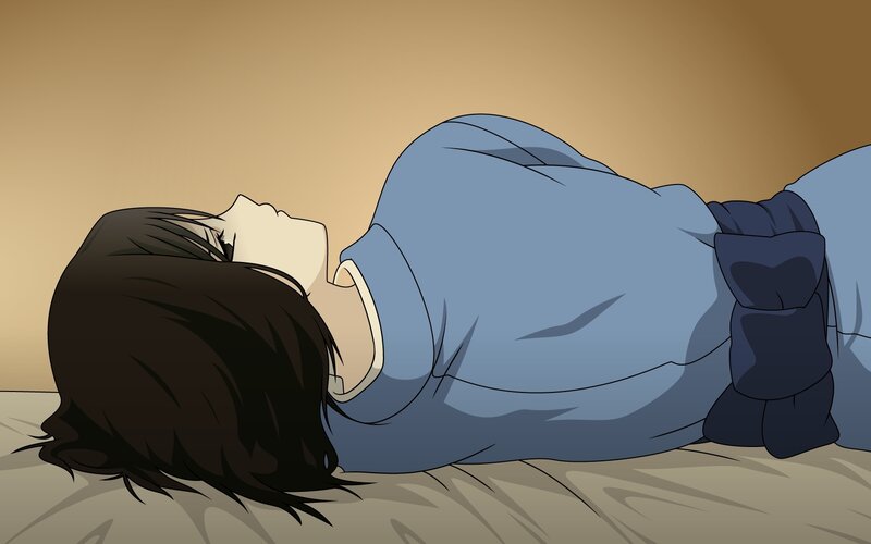 person sleeping on bed