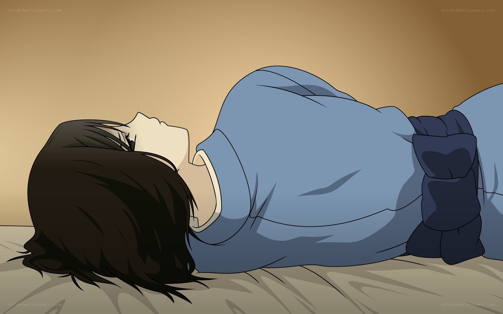 person sleeping on bed