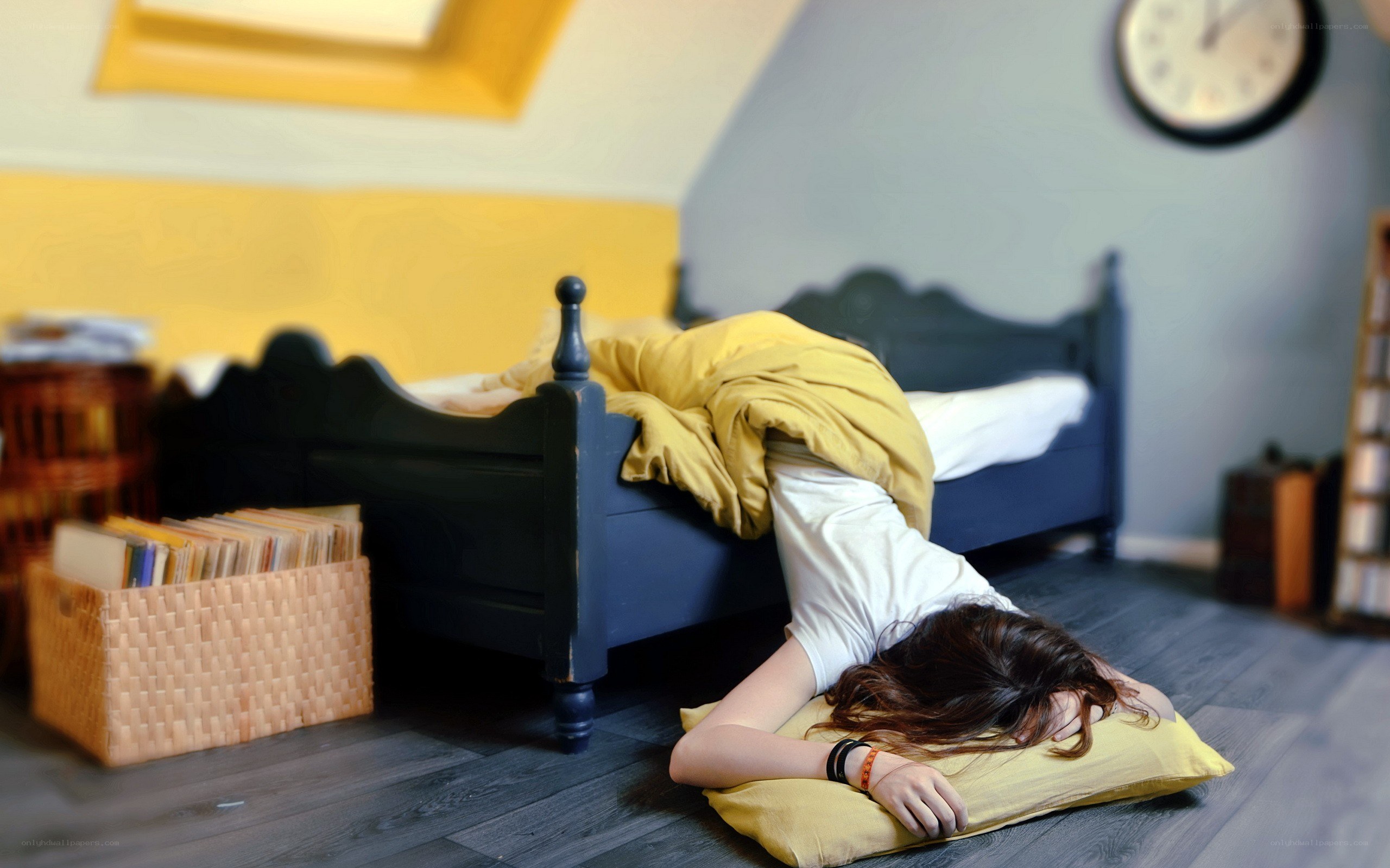 Person sleeping on floor