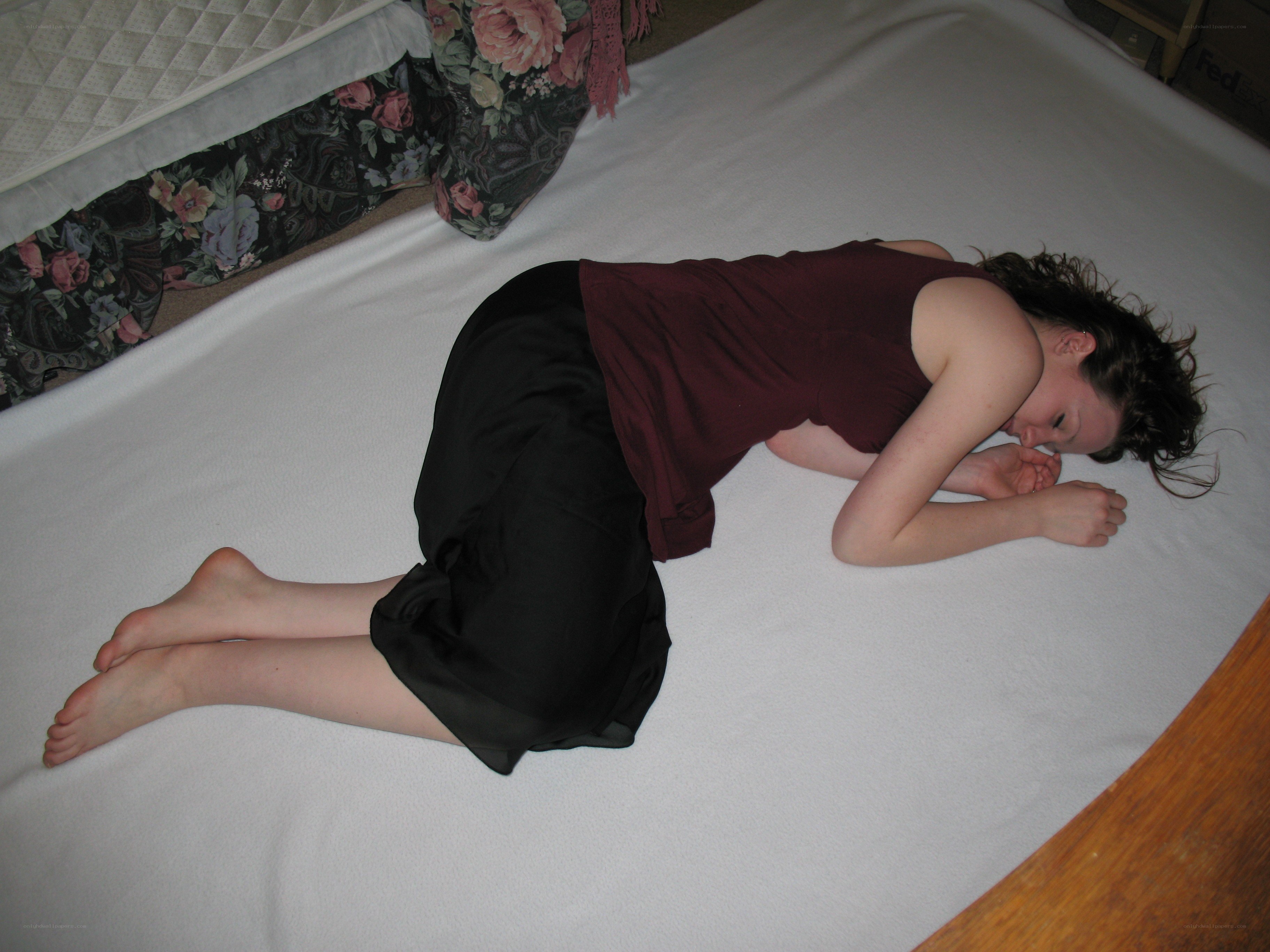 person sleeping on floor