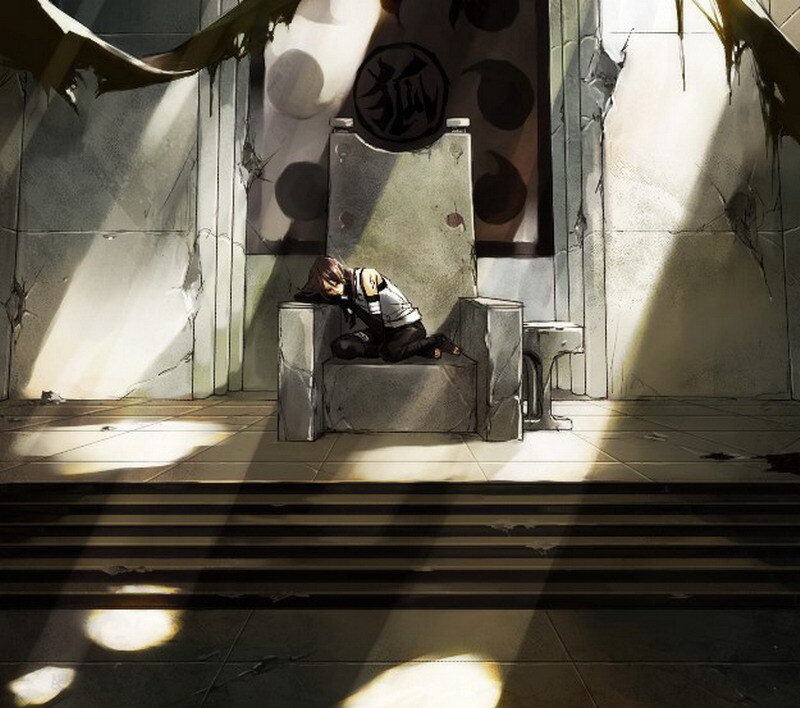 Person Sleeping on Throne