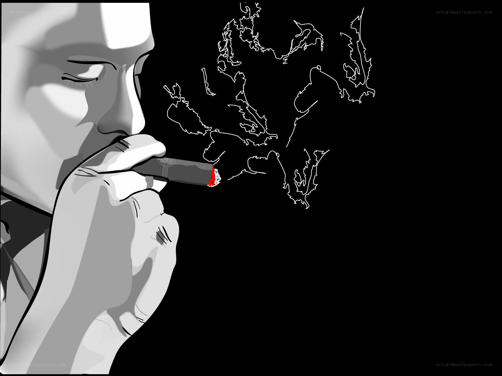 person smoking a cigar