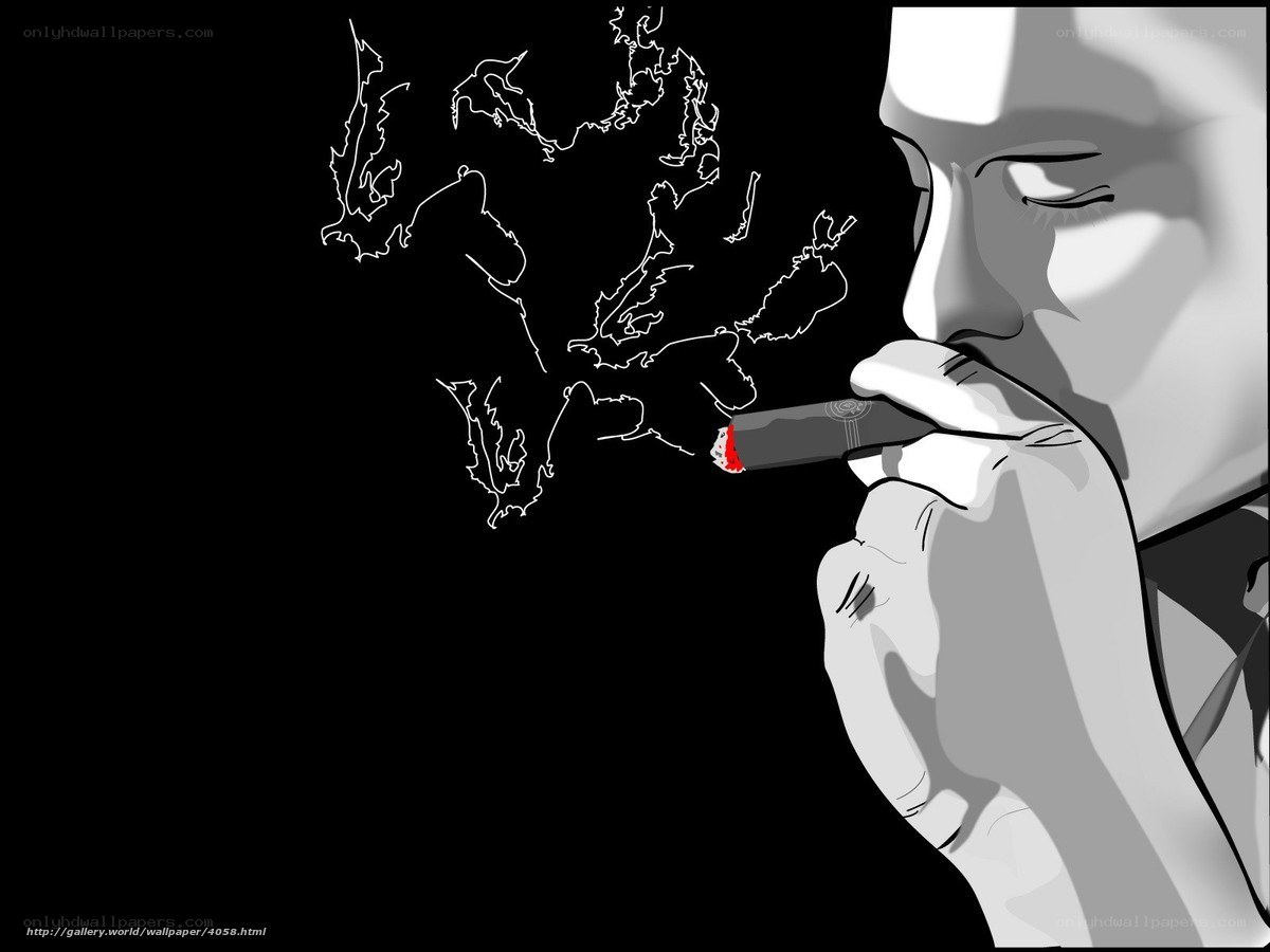 person smoking a cigar
