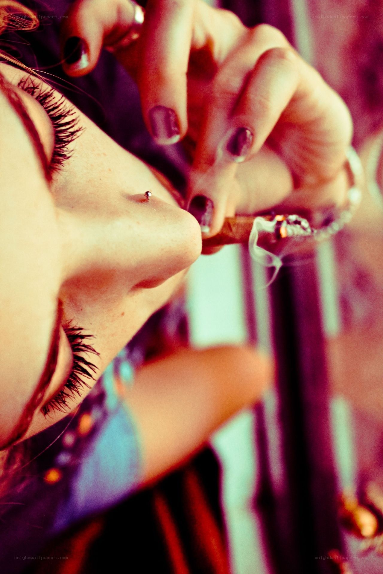person smoking a cigarette