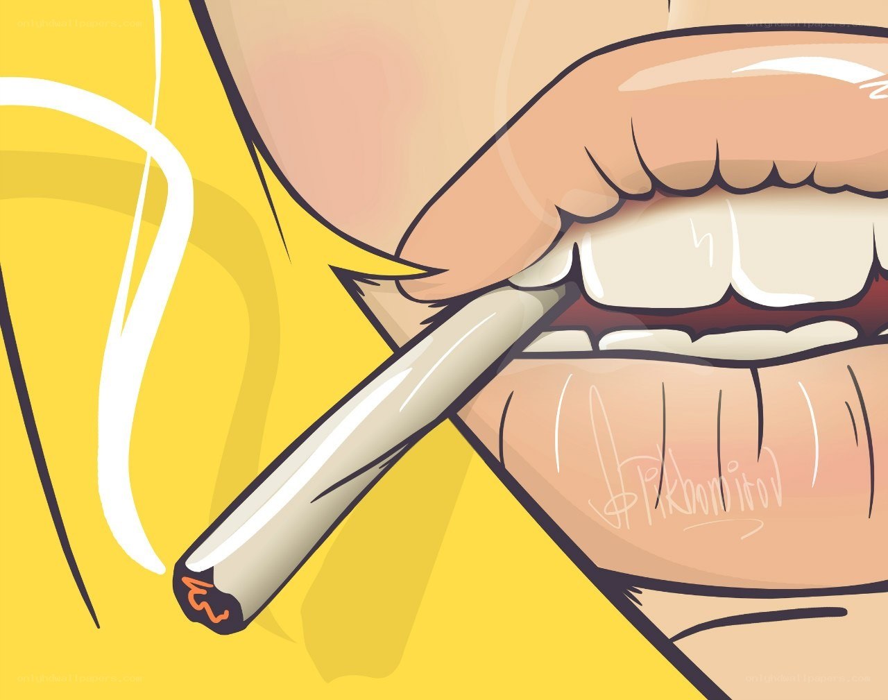person smoking a cigarette