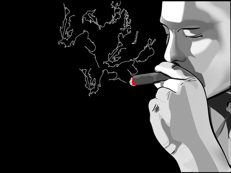 person smoking a cigarette