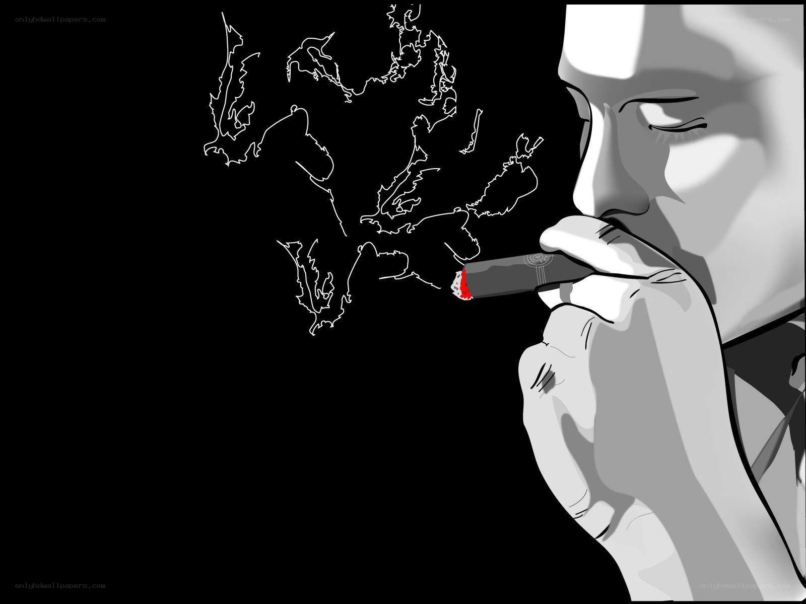 person smoking a cigarette