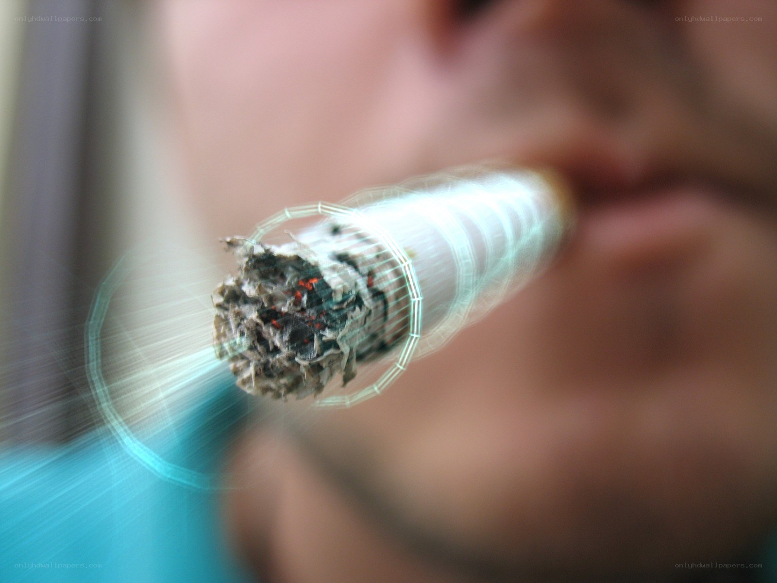 person smoking a cigarette