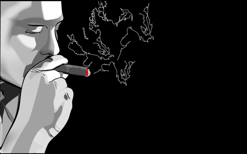 Person Smoking Cigar