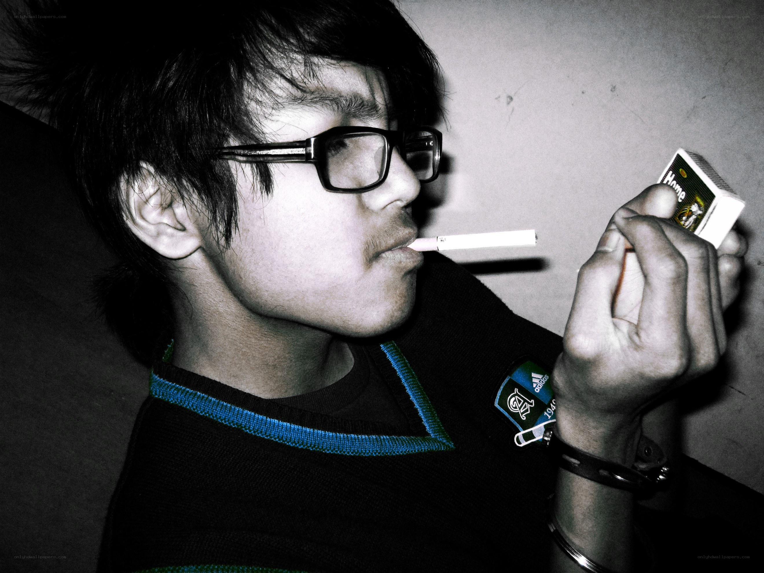 person smoking cigarette