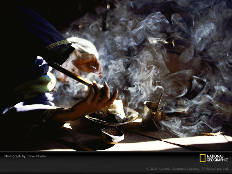 Person Smoking Pipe
