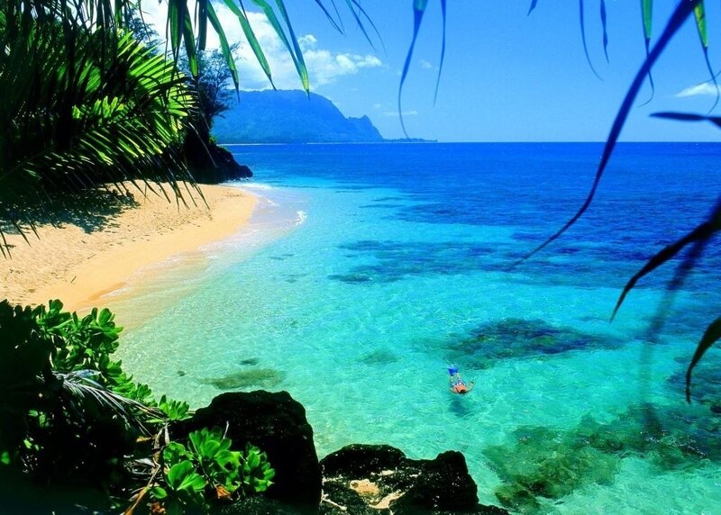 Person Snorkeling in Ocean — Blue, Serene