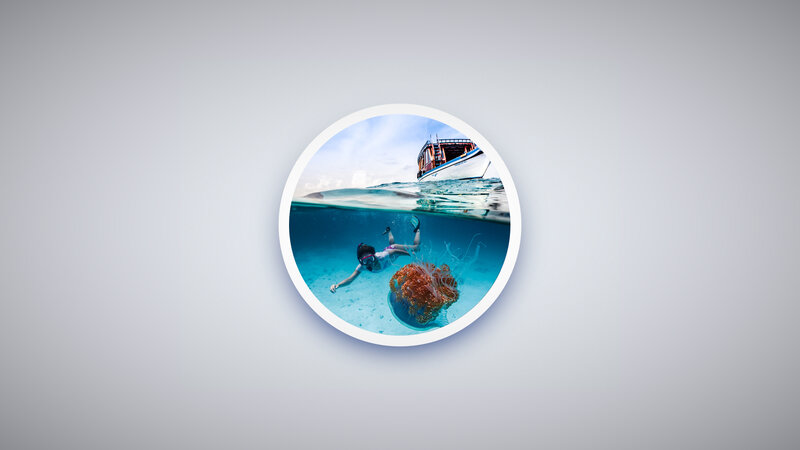 Person Snorkeling Underwater — Blue, Serene, Afternoon, Photograph