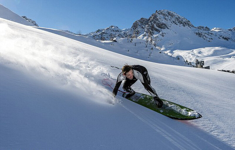 Person Snowboarding — White