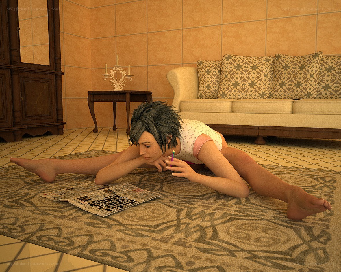 person solving crossword puzzle