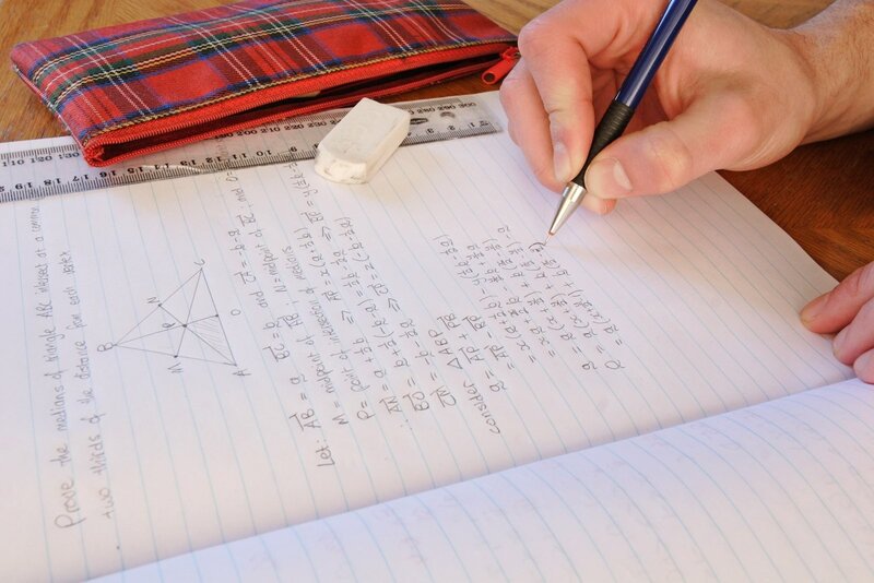 person solving math problems