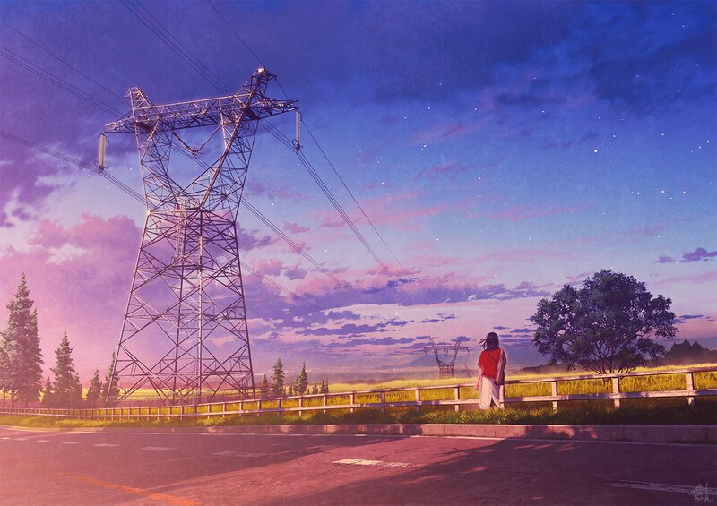 Person Standing by Road