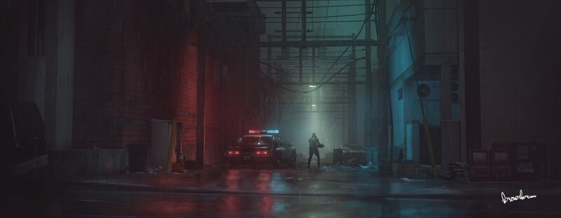 Person Standing in Alley