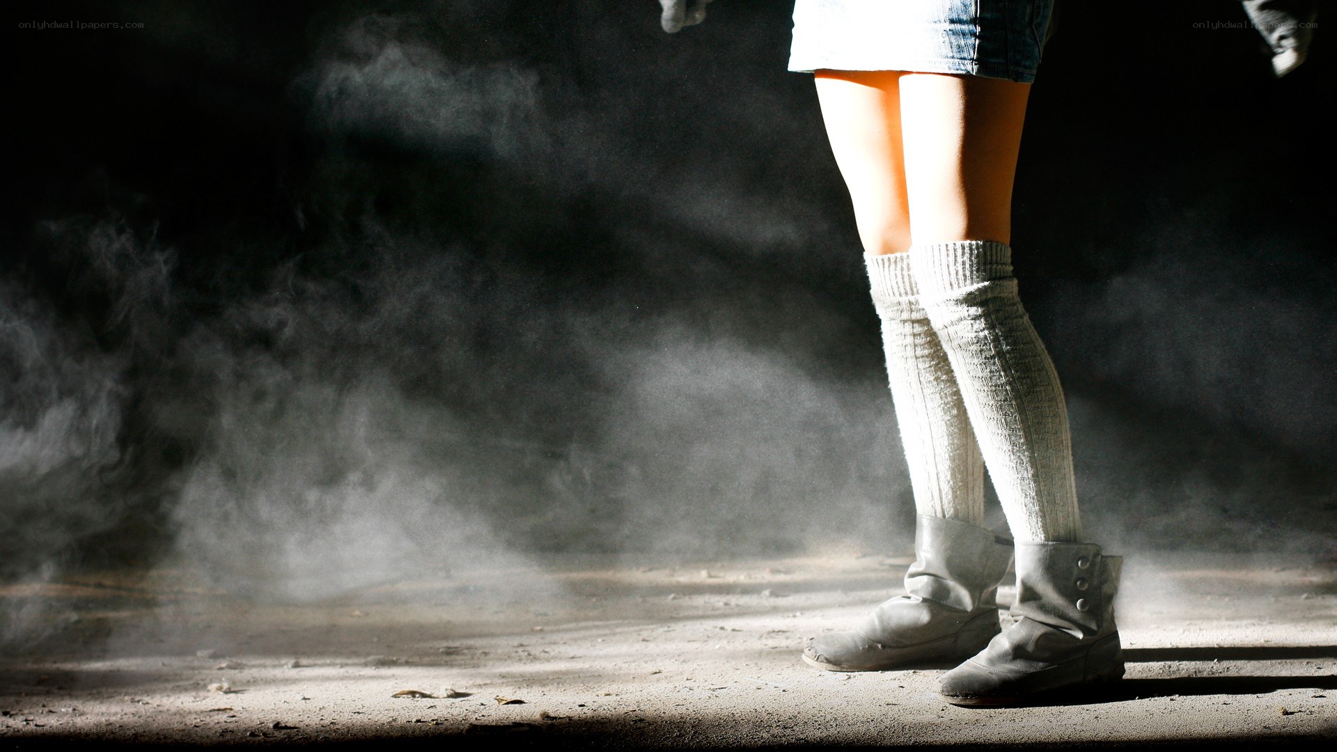person standing in dust
