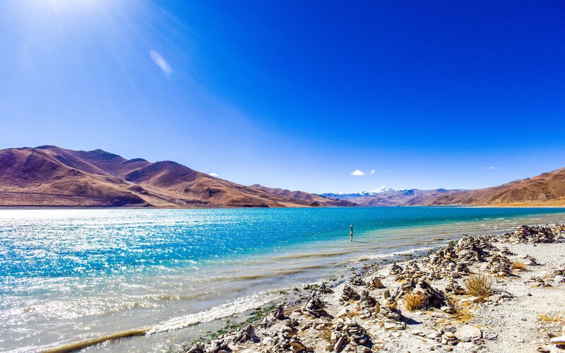 Person Standing in Lake