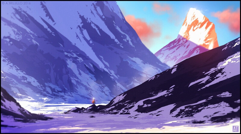 Person Standing in Mountains
