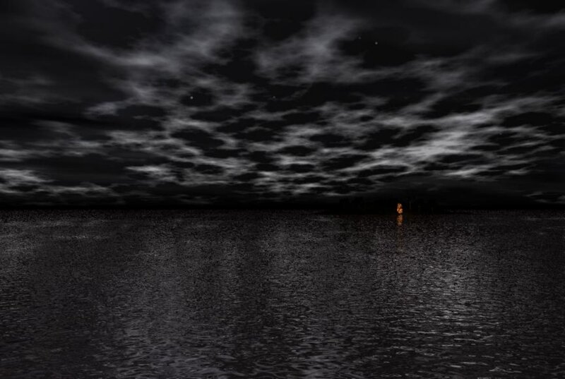 Person Standing in Water — Black