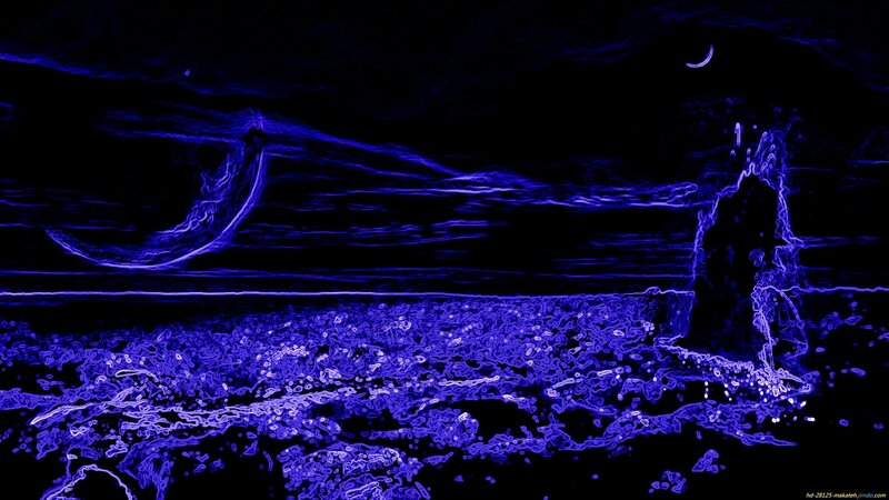 Person Standing in Water — Blue, Dramatic