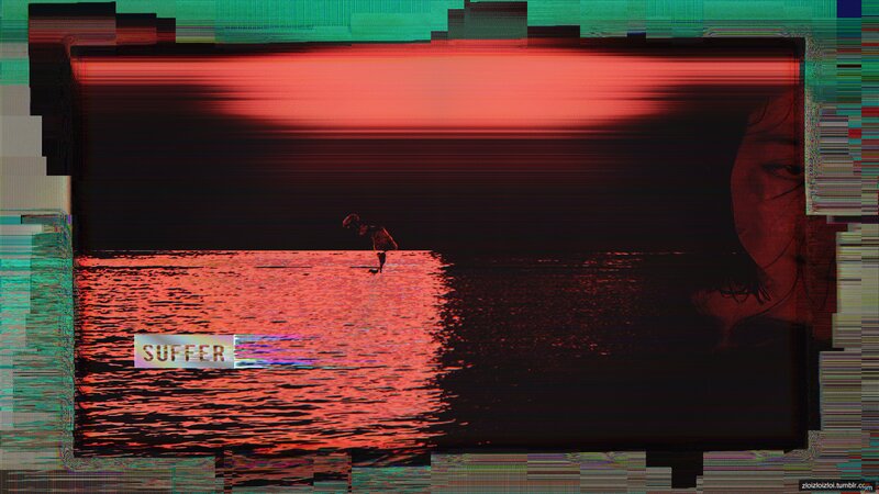 Person Standing in Water — Red