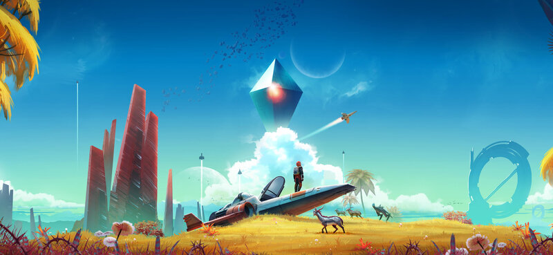 Person Standing on Alien Planet — Blue, Serene