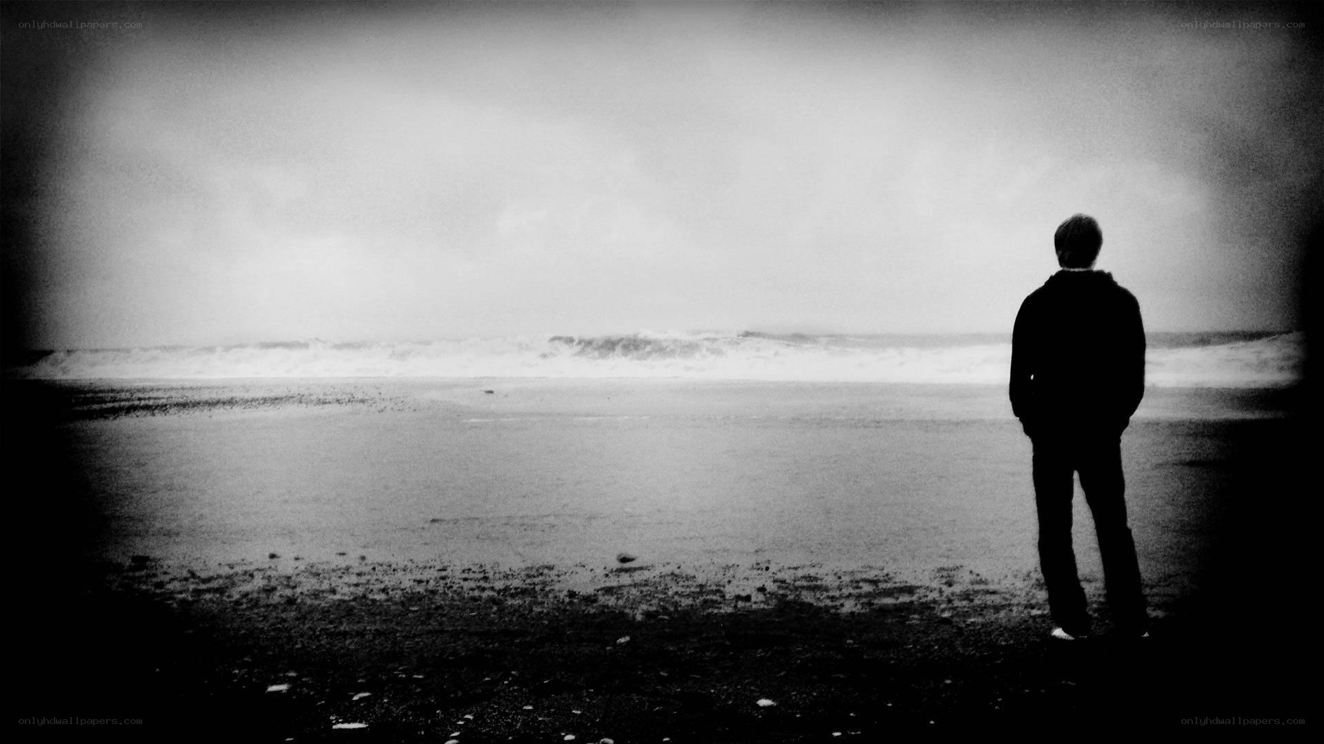 person standing on beach
