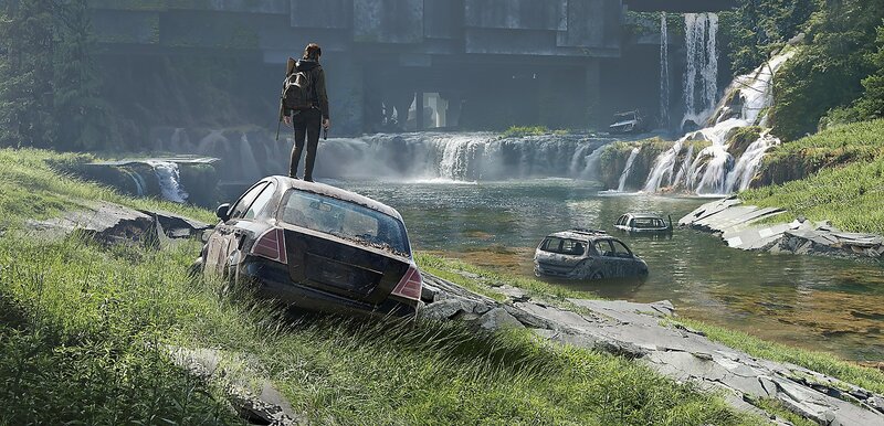 Person Standing on Car — Green