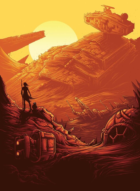Person Standing on Cliff — Orange
