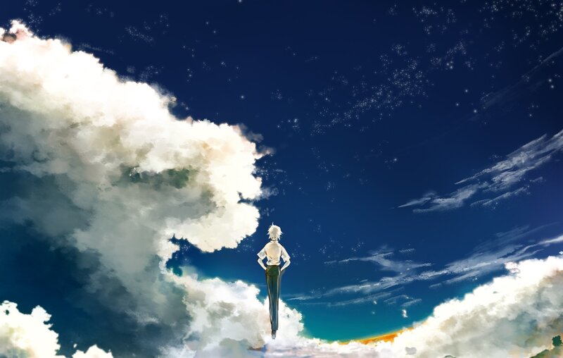 Person Standing on Cloud