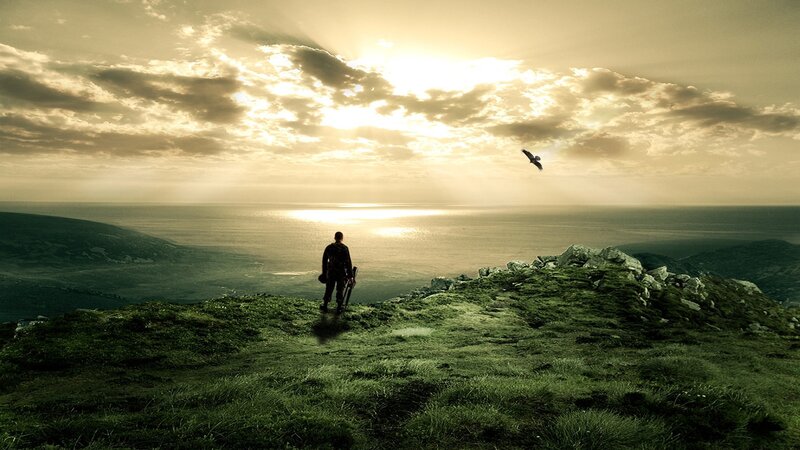 Person Standing on Hill