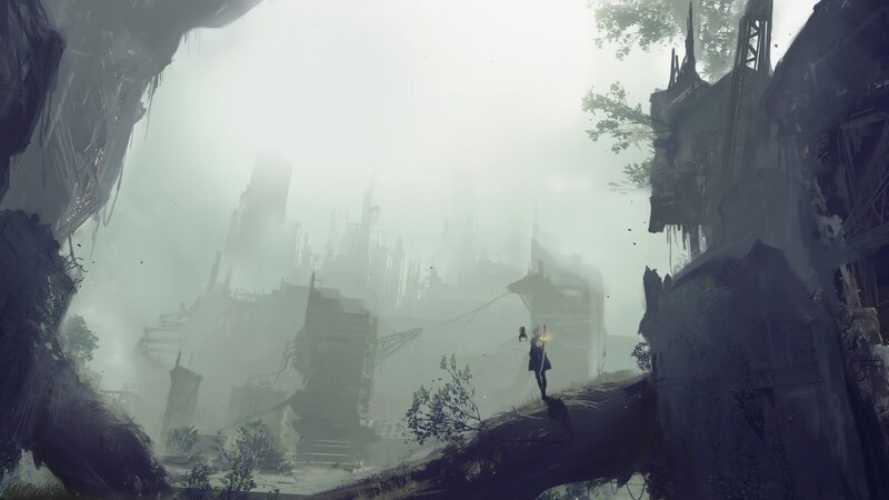 Person Standing on Ruin