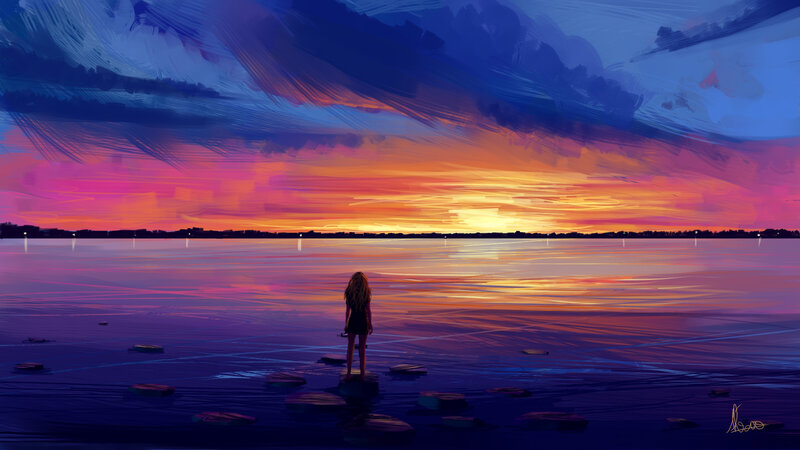 Person Standing on Stones
