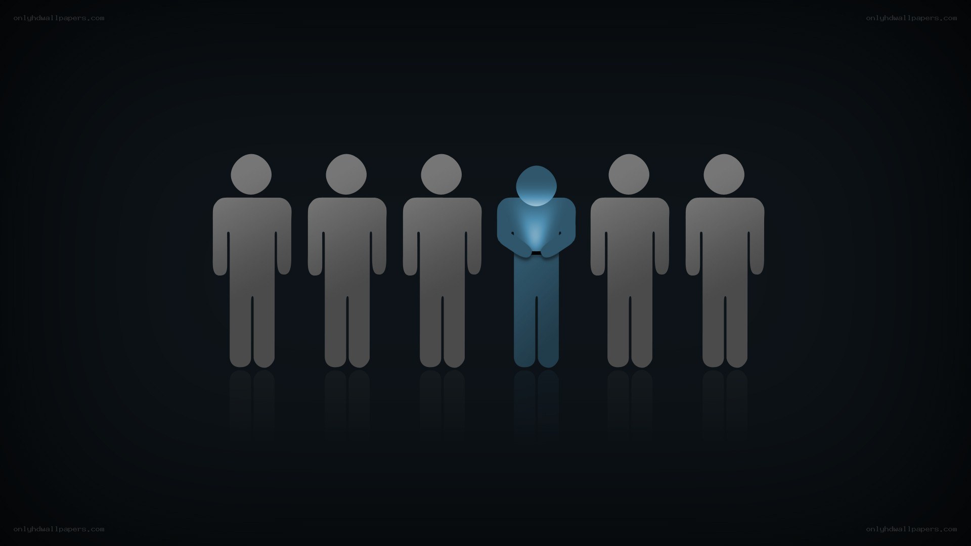 person standing out from crowd