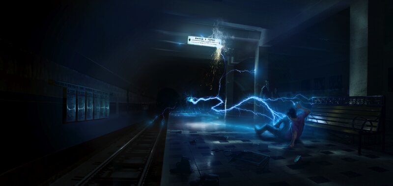 Person Struck by Lightning — Blue