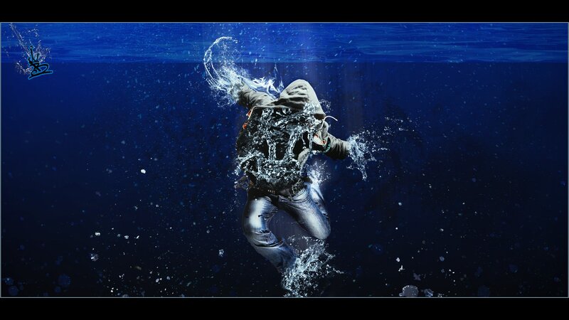 person submerged in water