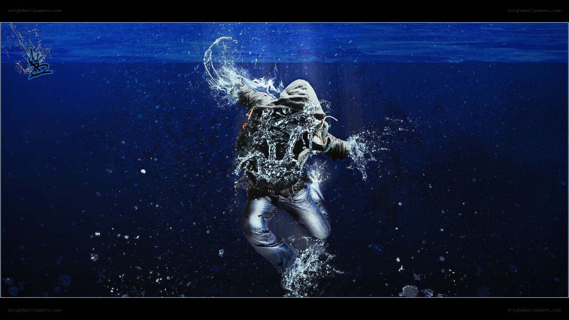 person submerged in water
