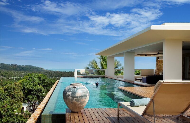 Person Swimming in Pool — Blue, Serene, Afternoon