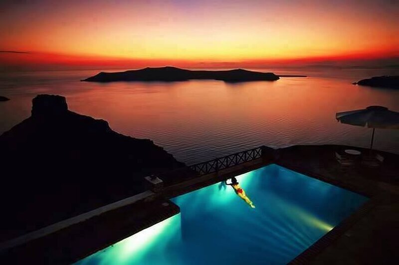 Person Swimming in Pool — Orange
