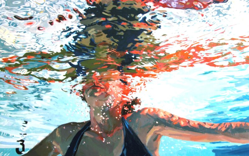 Person Swimming Underwater — Blue, Dynamic