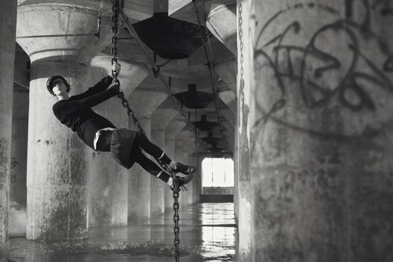 Person swinging on a chain